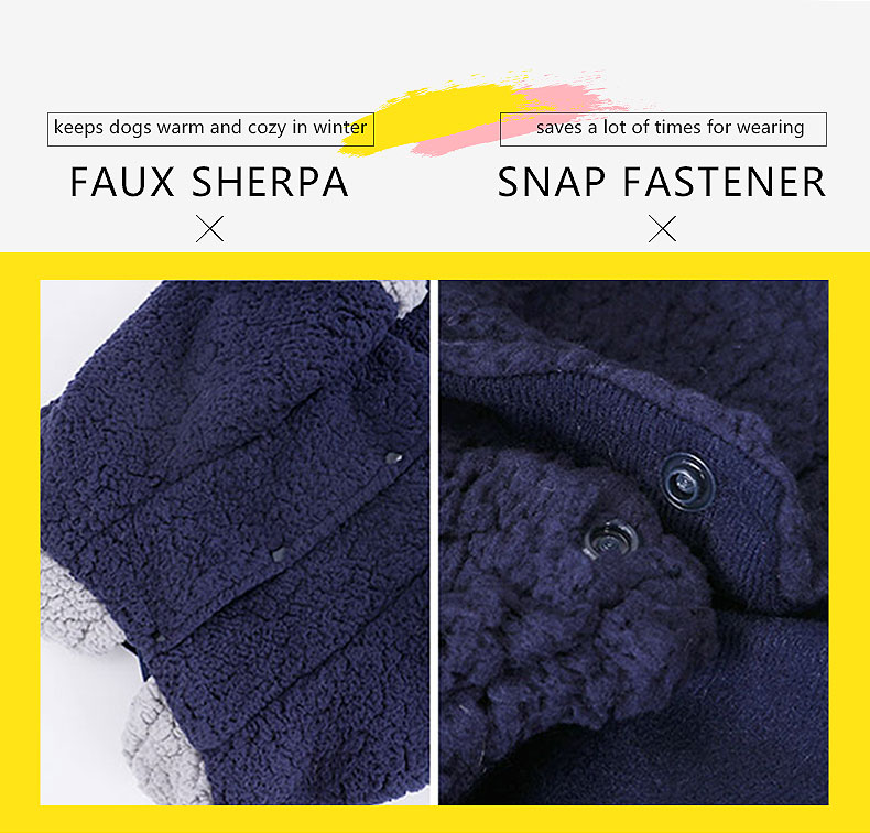 FAUX SHERPA and SNAP FASTENER